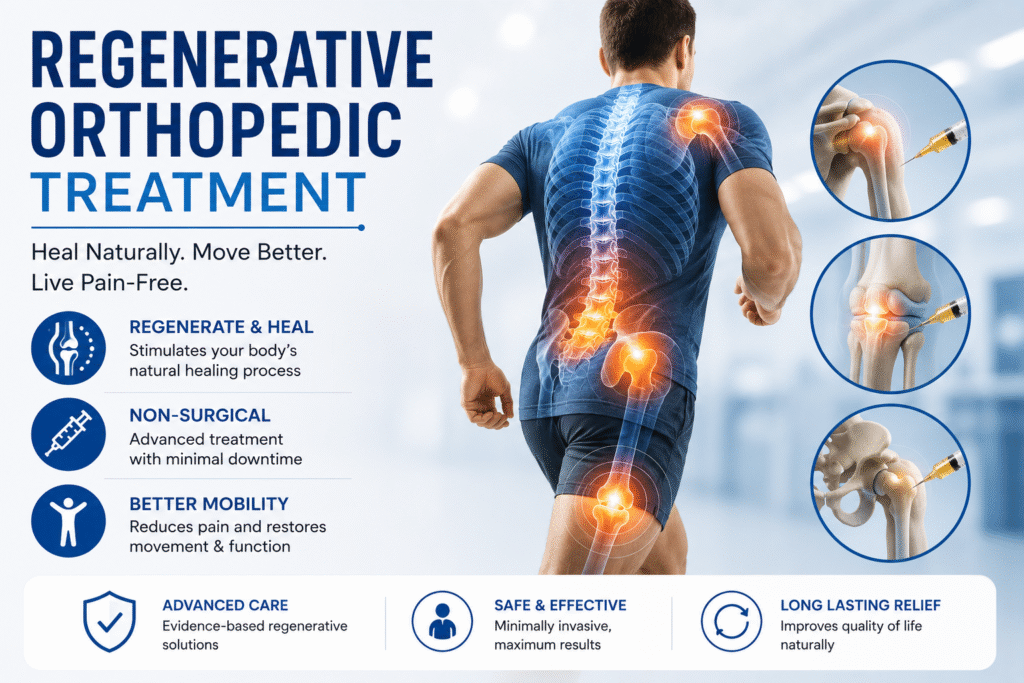 Regenerative orthopedic treatment for joint pain using minimally invasive therapies